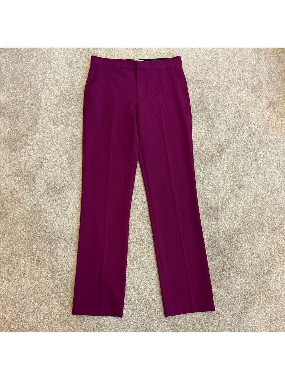 Zara purple straight leg trouser dress pants Sz S NWT classy career business